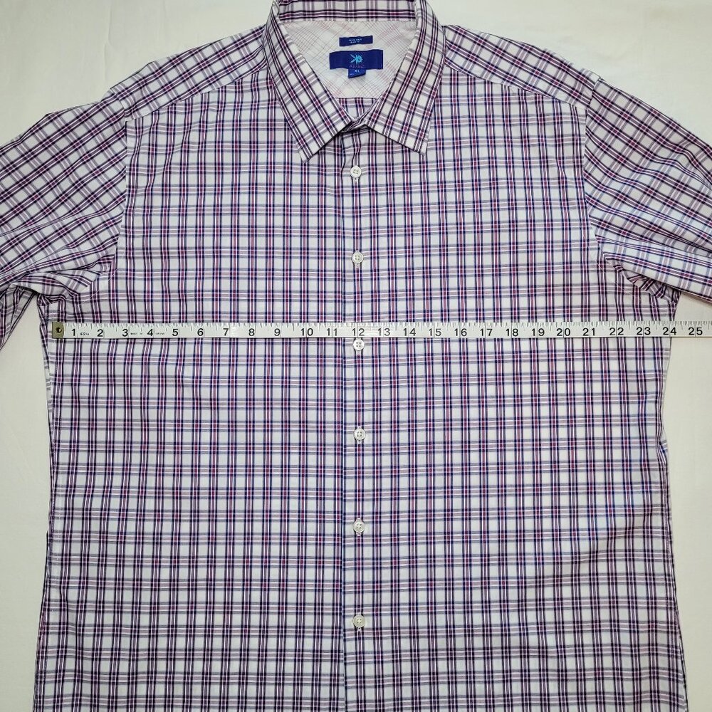 Egara Mens Non-Iron Slim Fit Plaid Dress Shirt XL Preppy Academia - Picture 5 of 7